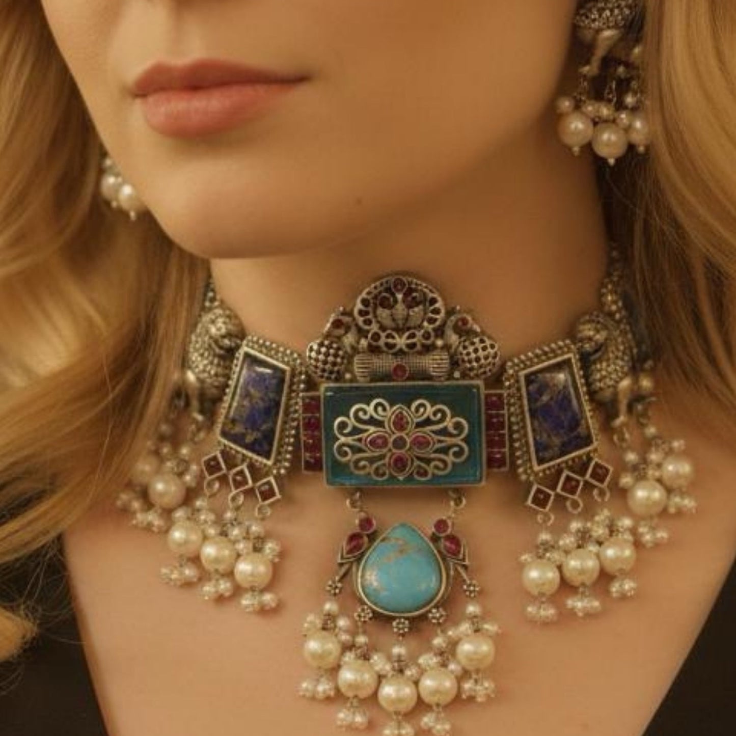 saburi turkish jade necklace set